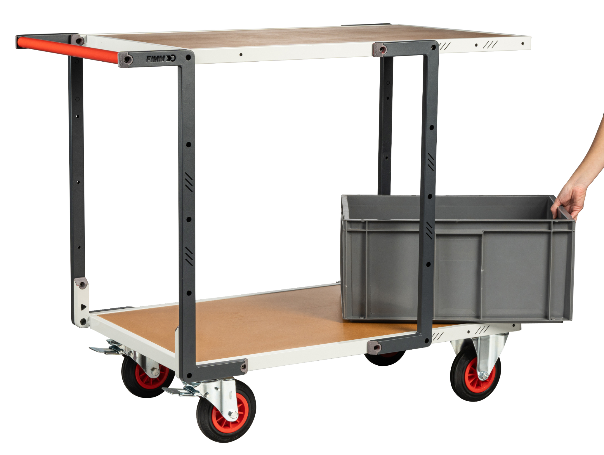 Servante montée 2 plateaux médium 1000x600 mm roues CC 400 kg - FIMM - 886722232