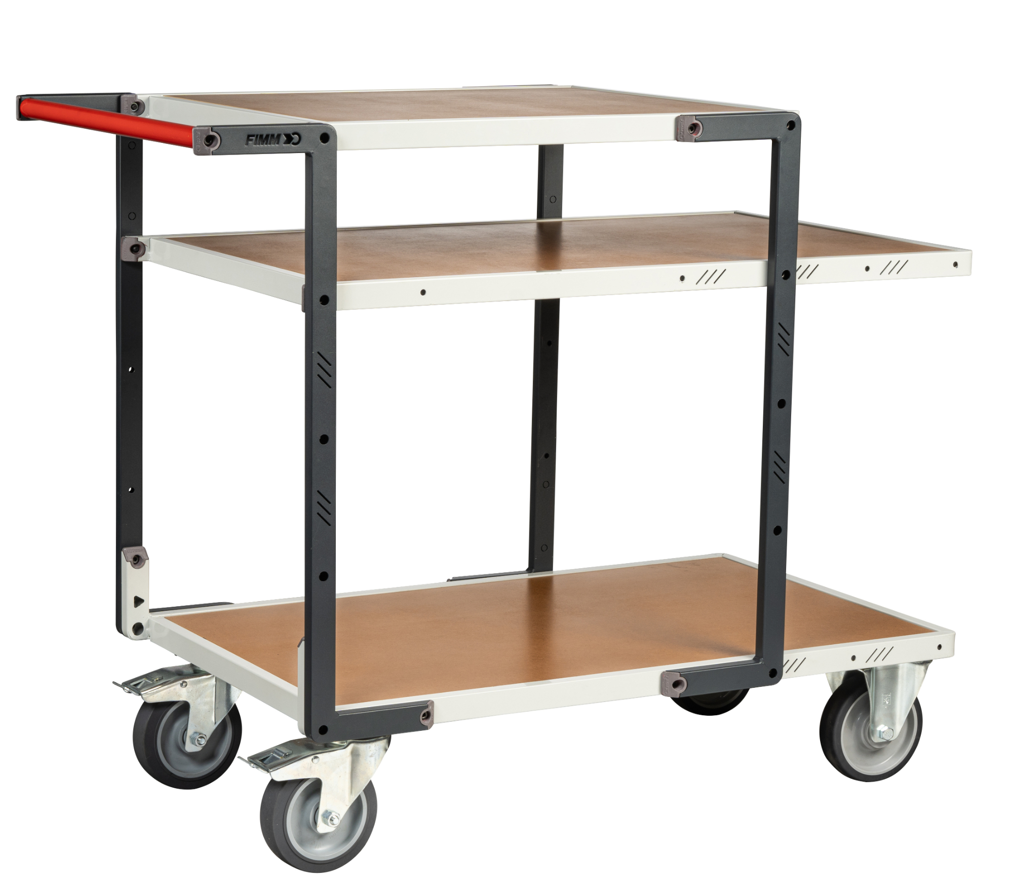 Servante montée 3 plateaux médium + roues TPE 400 kg - FIMM - 886722245