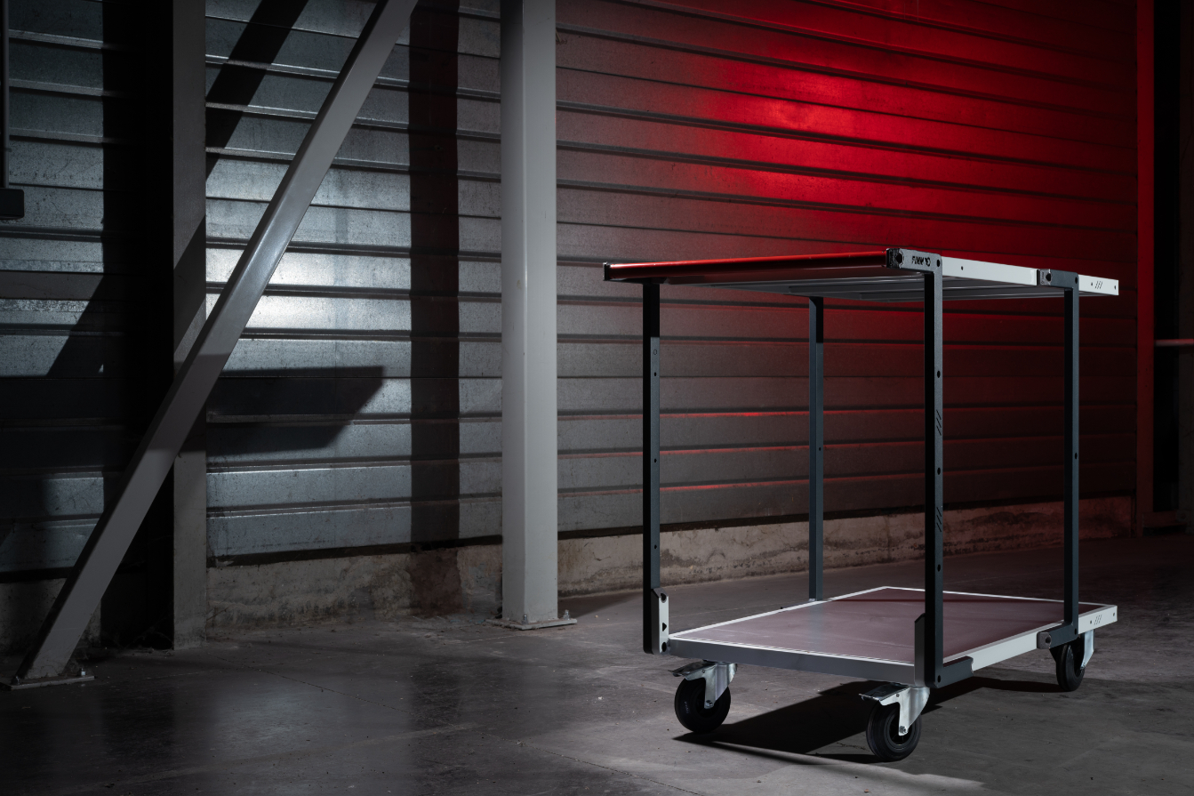 Servante montée 2 plateaux tôle 1000x600 mm roues CC 250 kg - FIMM - 886722312