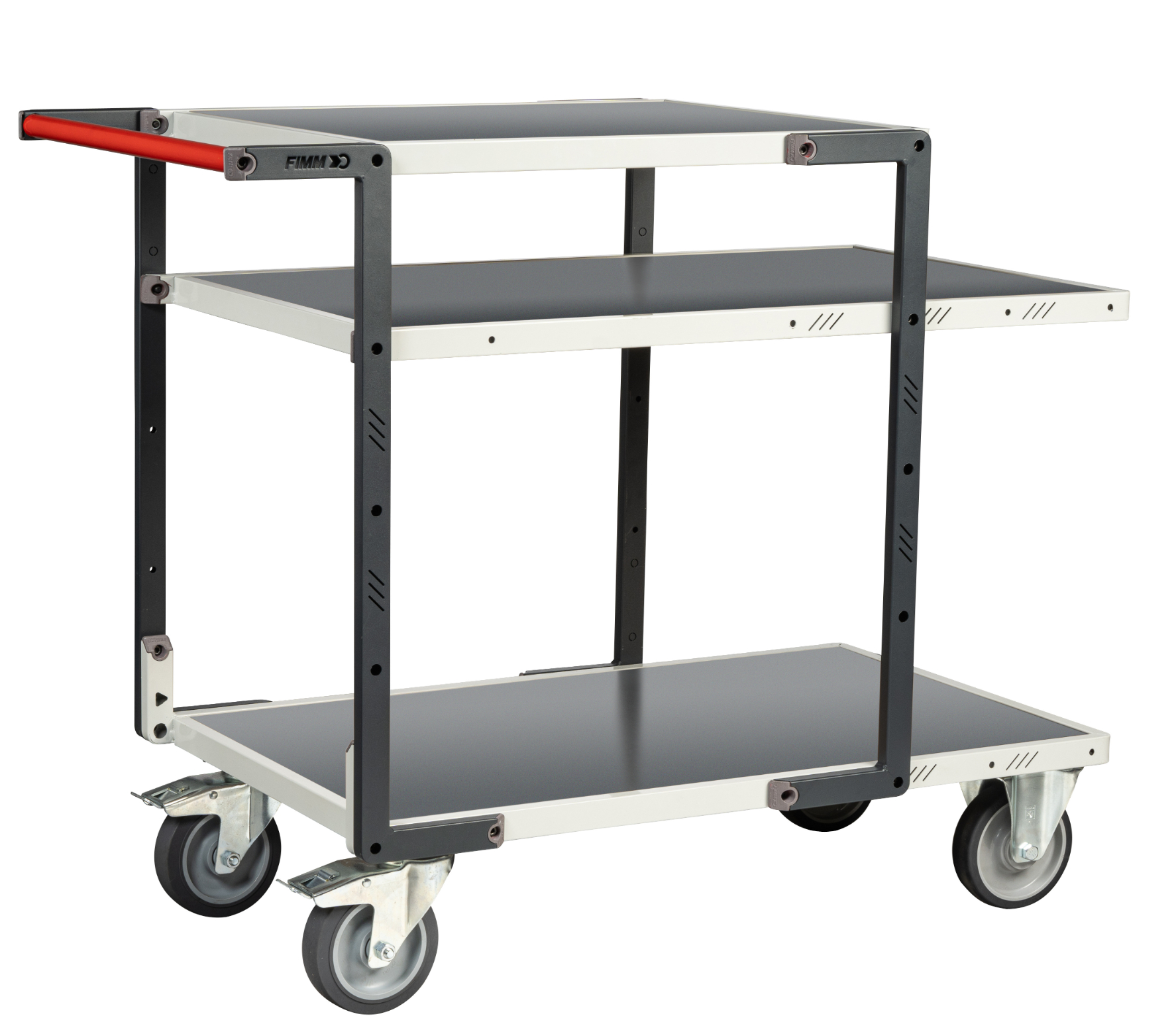 Servante montée 3 plateaux tôle galva + roues TPE 400 kg - FIMM - 886722445