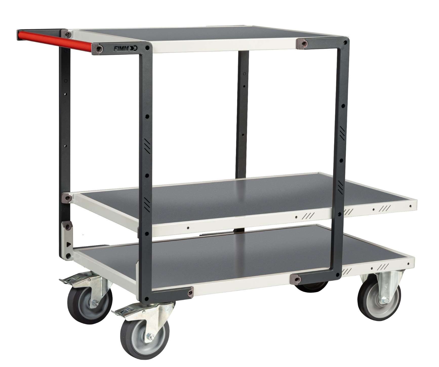 Servante montée 3 plateaux tôle galva + roues TPE 400 kg - FIMM - 886722445