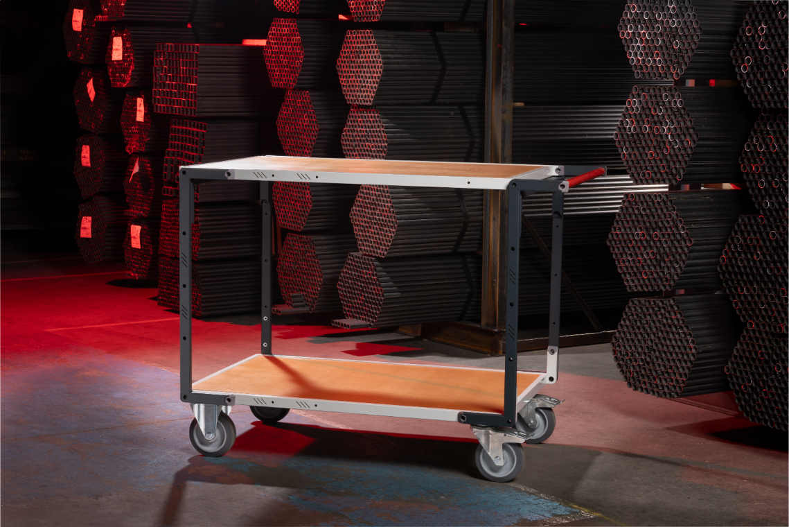 Servante montée 2 plateaux médium 1200x800 mm roues TPE 400 kg - FIMM - 886732242