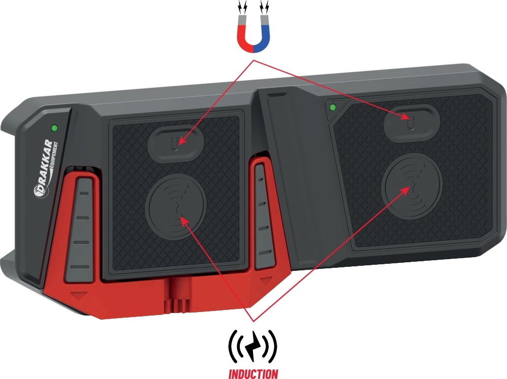 Chargeur par induction double avec support pour téléphone portable DRAKKAR - 82225