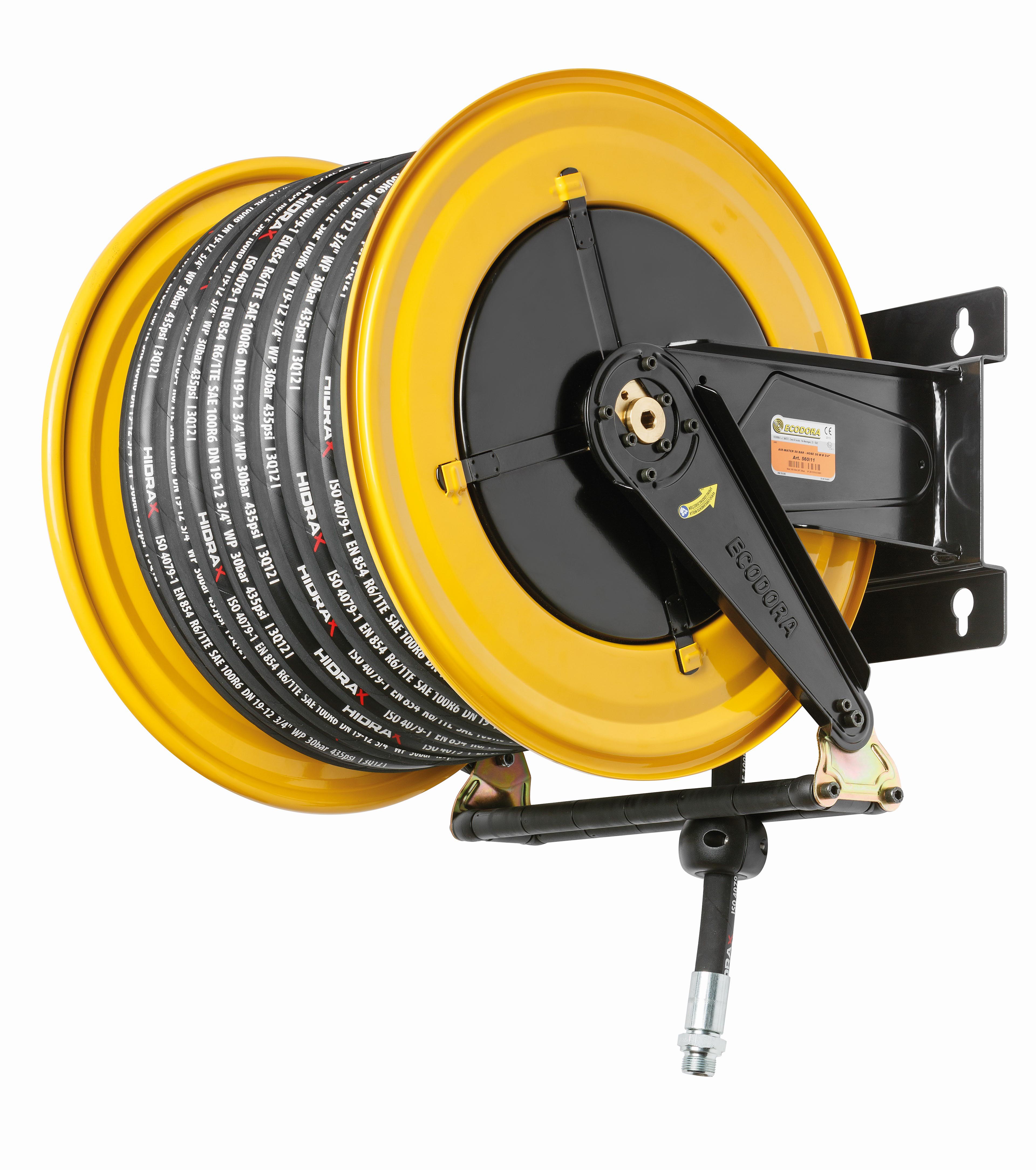 Enrouleur automatique haute pression eau carrossé ouvert - 20 m de flexible caoutchouc CEMO - 91398