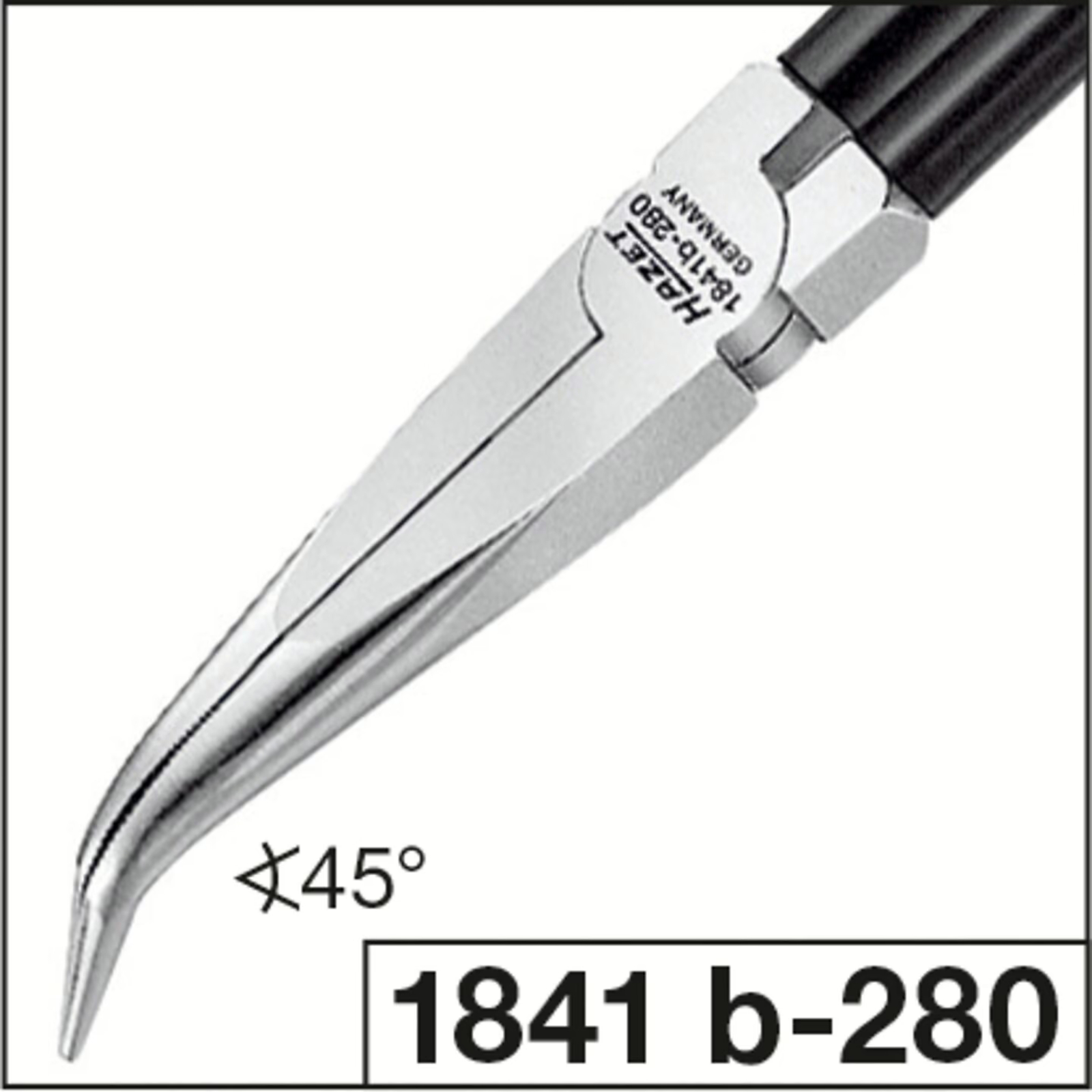 Pince demi-ronde coudée 45° extra-longue 280 mm manches trempées HAZET - 1841B-280