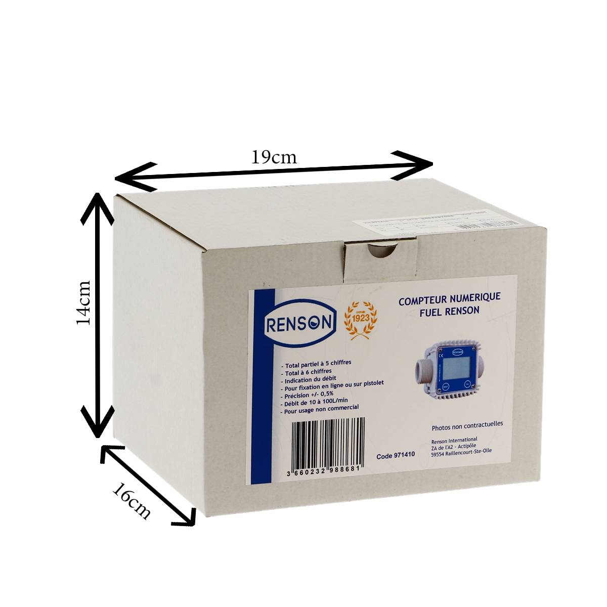 COMPTEUR NUMÉRIQUE FUEL RENSON PRECISION +/- 0,5% - RENSON - 971410