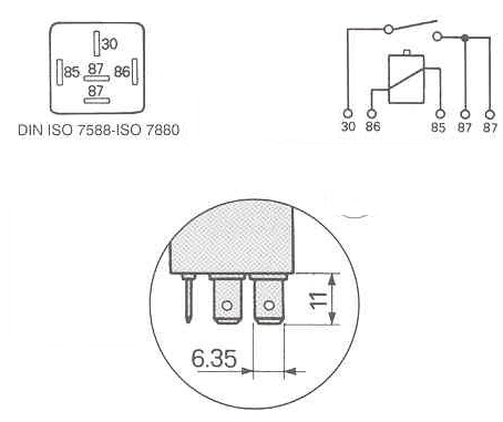 RELAIS 5 BROCHES 12 V 40 A  BUISARD - 751214