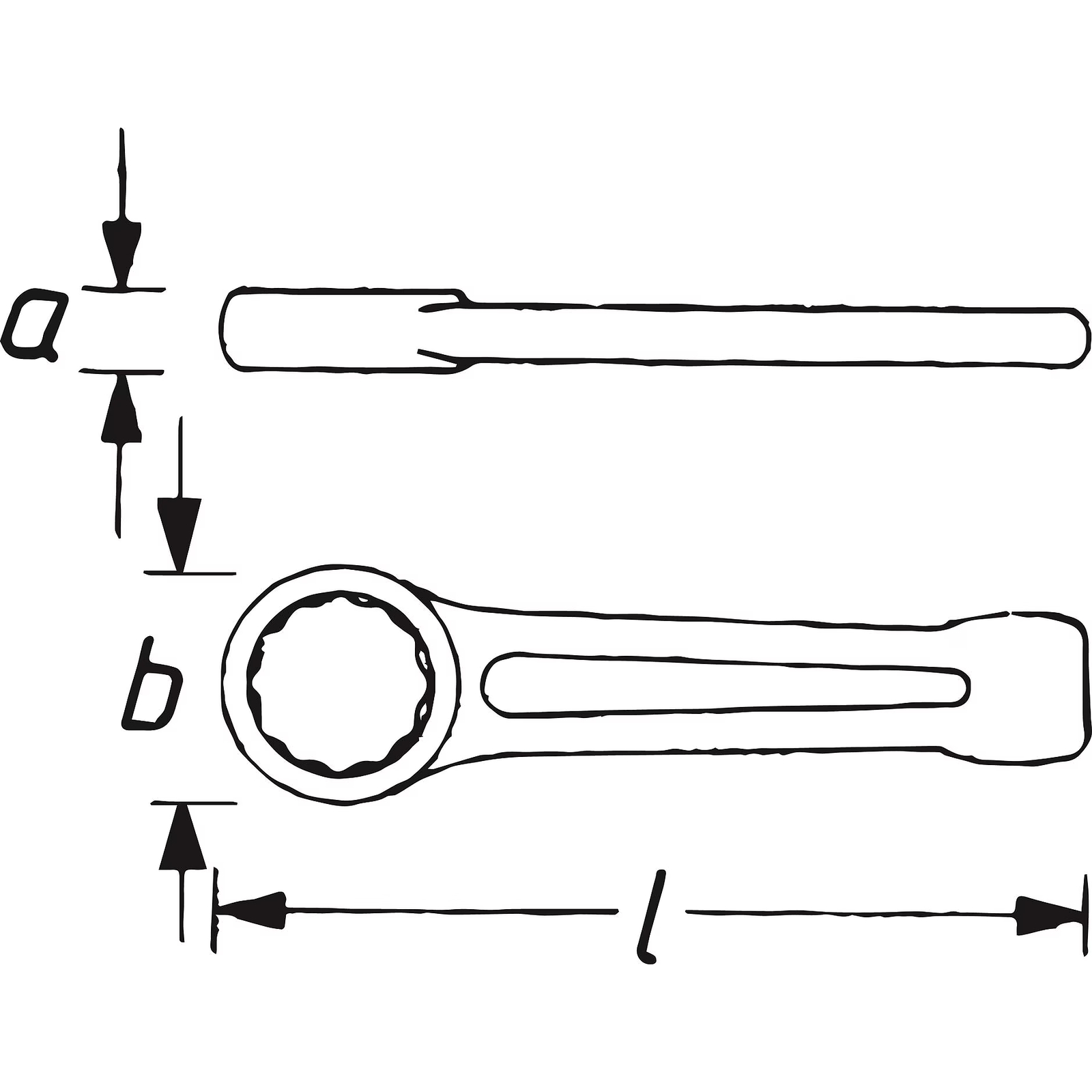 Clé polygonale à frapper 75 mm profil extérieur 12 pans forgée HAZET - 642-75