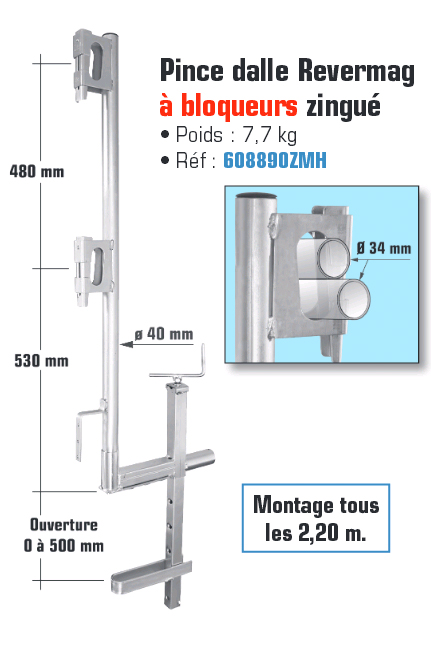 PINCE DALLE ALTRAD REVERMAG À BLOQUEURS ZINGUÉ - 608890ZMH