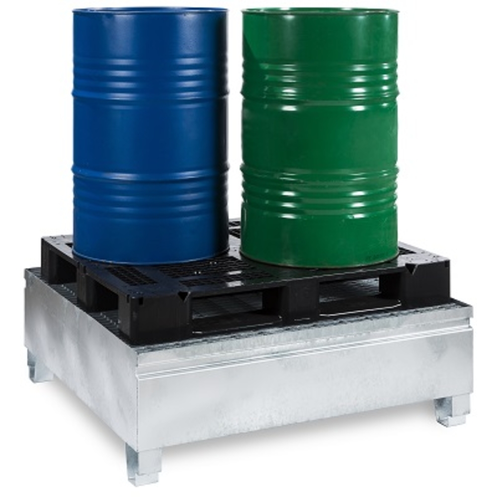 Bac de rétention acier galvanisé 220 l pour 2 fûts - ALGI EQUIPEMENT - 07767500