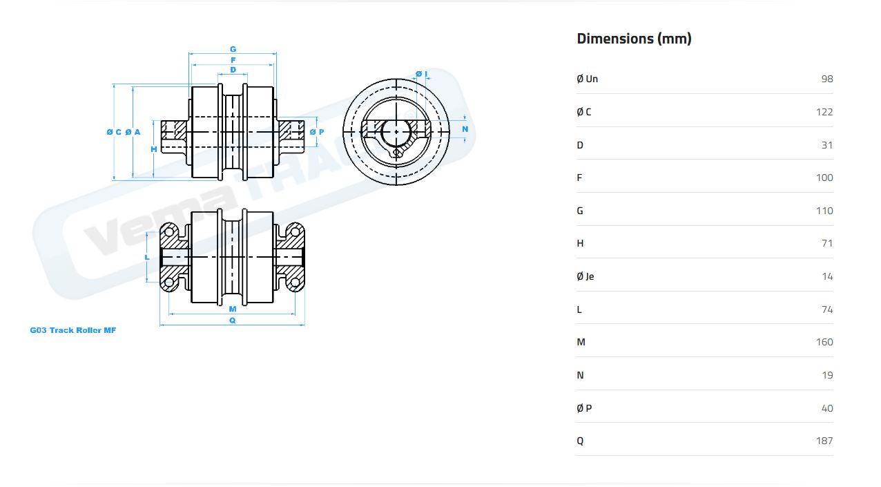 GALET INFERIEUR  CASE/KUBOTA - ALR147476 - 147476