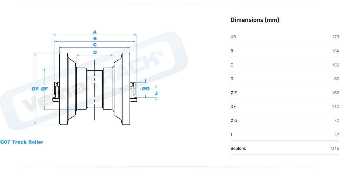 GALET INFERIEUR  COMPATIBLE YANMAR- 147511 - ALR147511