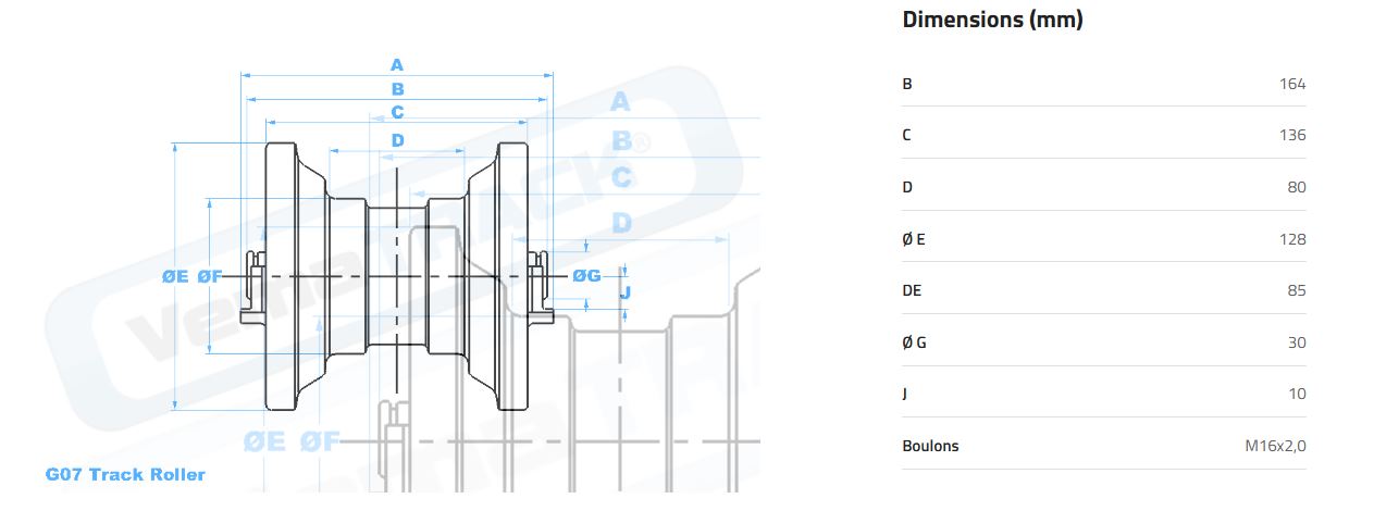 GALET INFERIEUR - ALR194772 COMPATIBLE YANMAR
