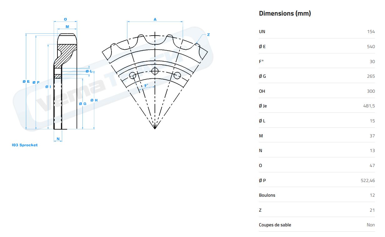 BARBOTIN 21 DENTS - AS140905 COMPATIBLE KOBELCO - NH