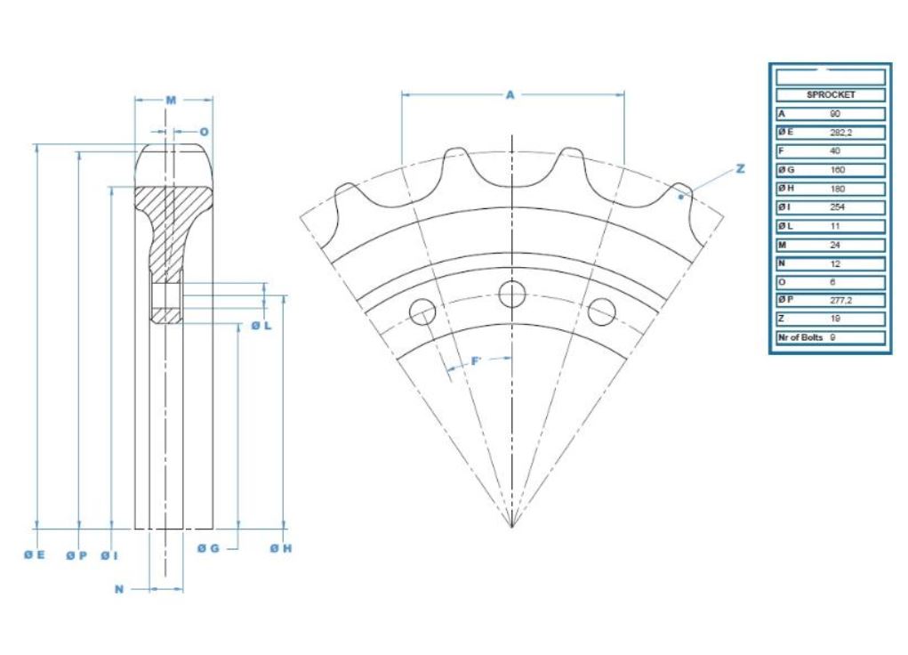 BARBOTIN 19 DENTS COMPATIBLE TAKEUCHI 03316.10100