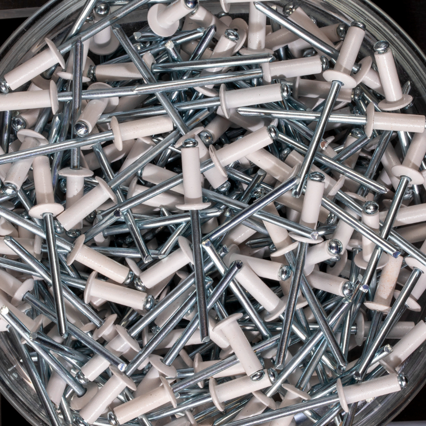 250 rivets standards à aluminium/acier à tête plate à RAL9003 à Ø4x12mm - SCELL-IT - AWD4012