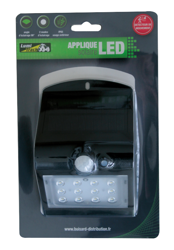 Applique solaire led noire 220lm BUISARD - 714529