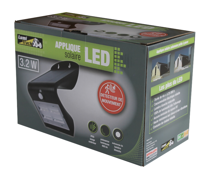 Applique solaire led noire 400lm BUISARD - 714530