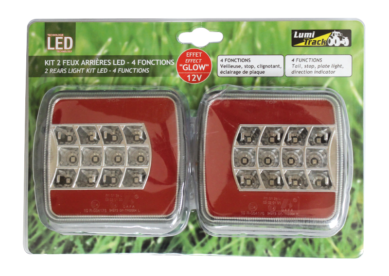 Kit 2 feux ar. led 4f sort. cable sous coque BUISARD - 724553