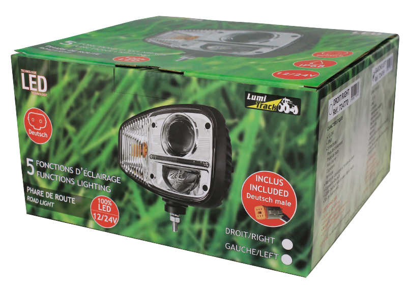Phare de route droit led 5 fonctions 12/24v lumitrack BUISARD - 724770