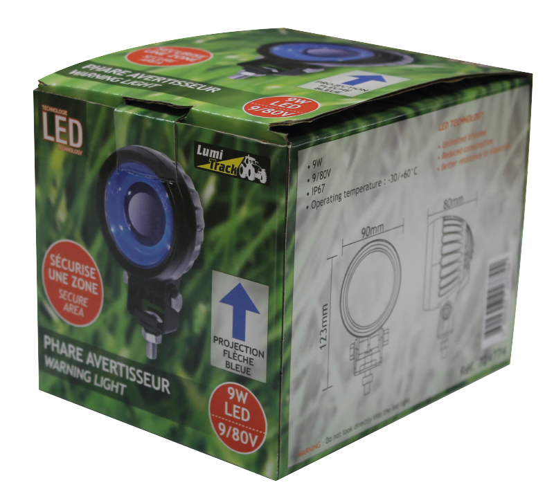 Phare avertiss. 3 led fleche bleu lumitrack BUISARD - 724774