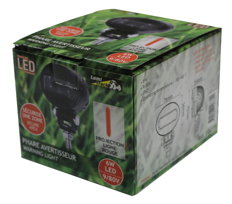 Phare avertiss. 2 led zone securite rouge lumitrack BUISARD - 724775
