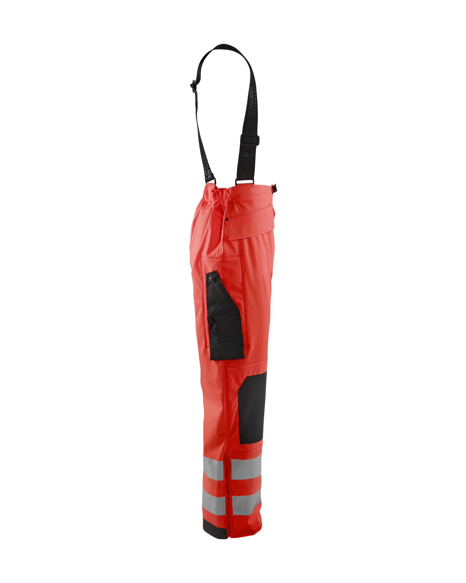 Pantalon de pluie à bretelles haute-visibilité niveau 21302 Rouge fluo Blaklader - 130220035500
