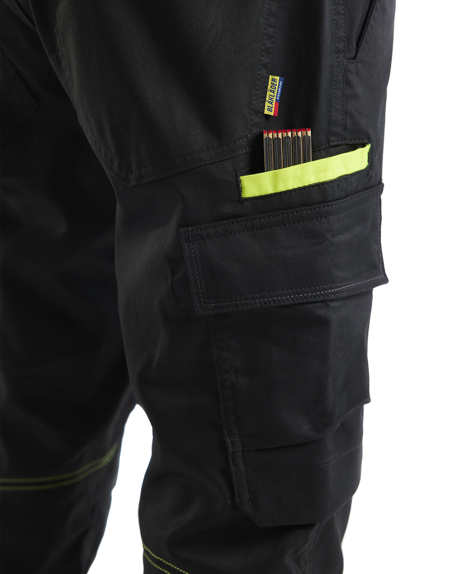 Pantalon industrie stretch 2D 1444 Noir/Jaune fluo Blaklader - 144418329933C