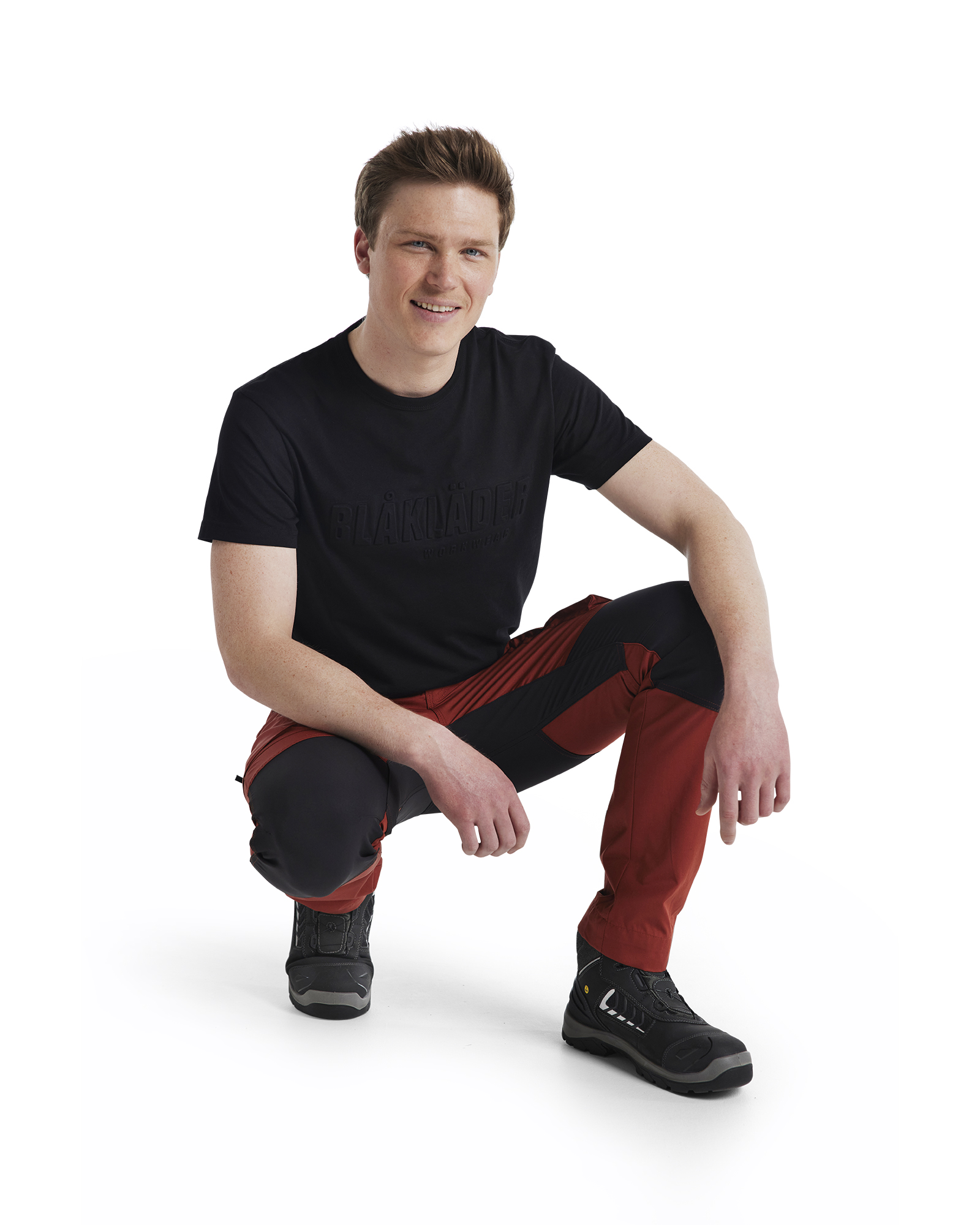 Pantalon maintenance +stretch 1459 Rouge brique/Noir Blaklader - 145918455999C