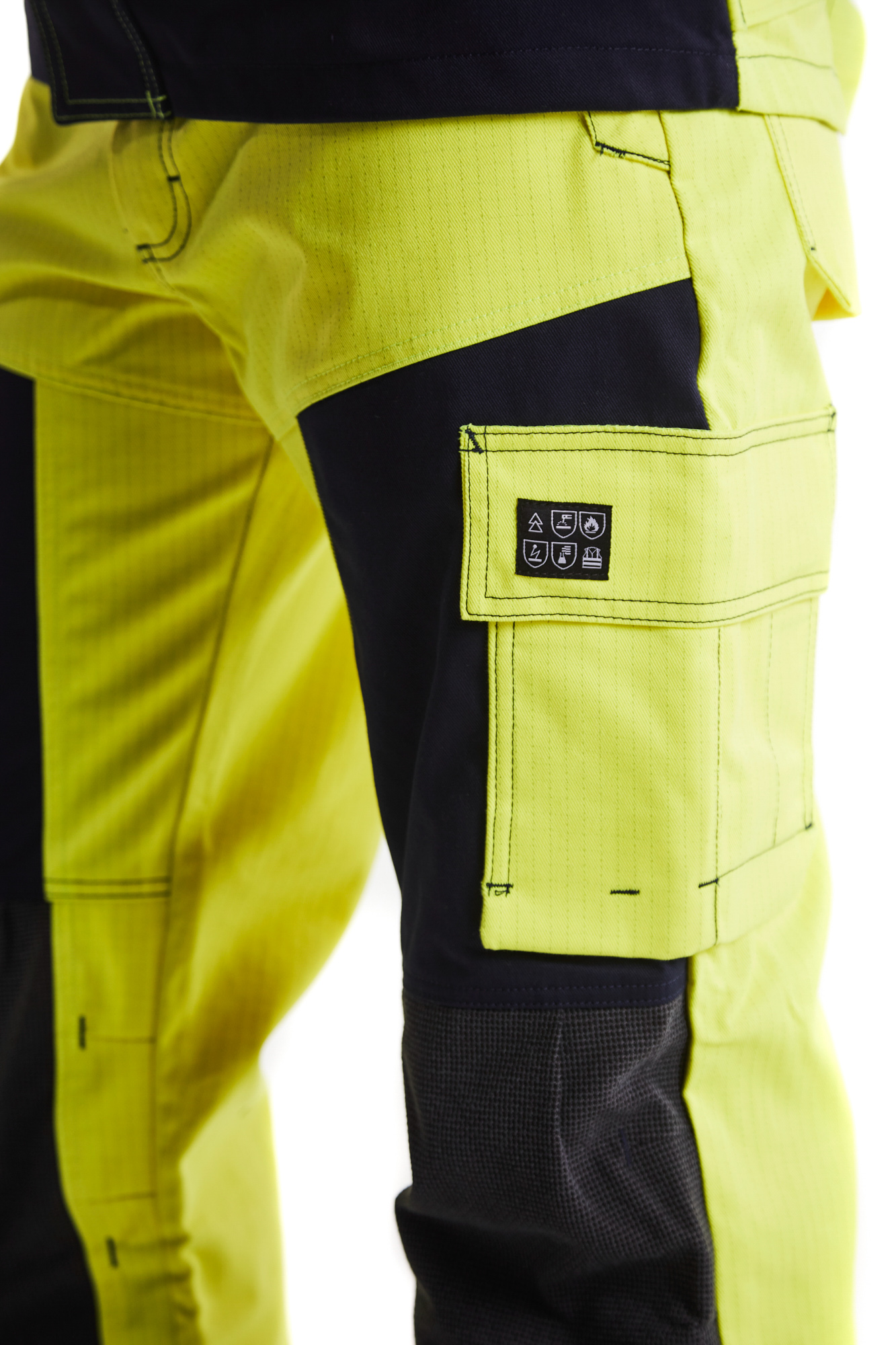 Pantalon Artisan Multinormes 1578 Jaune fluo/Marine Blaklader - 157815143389C