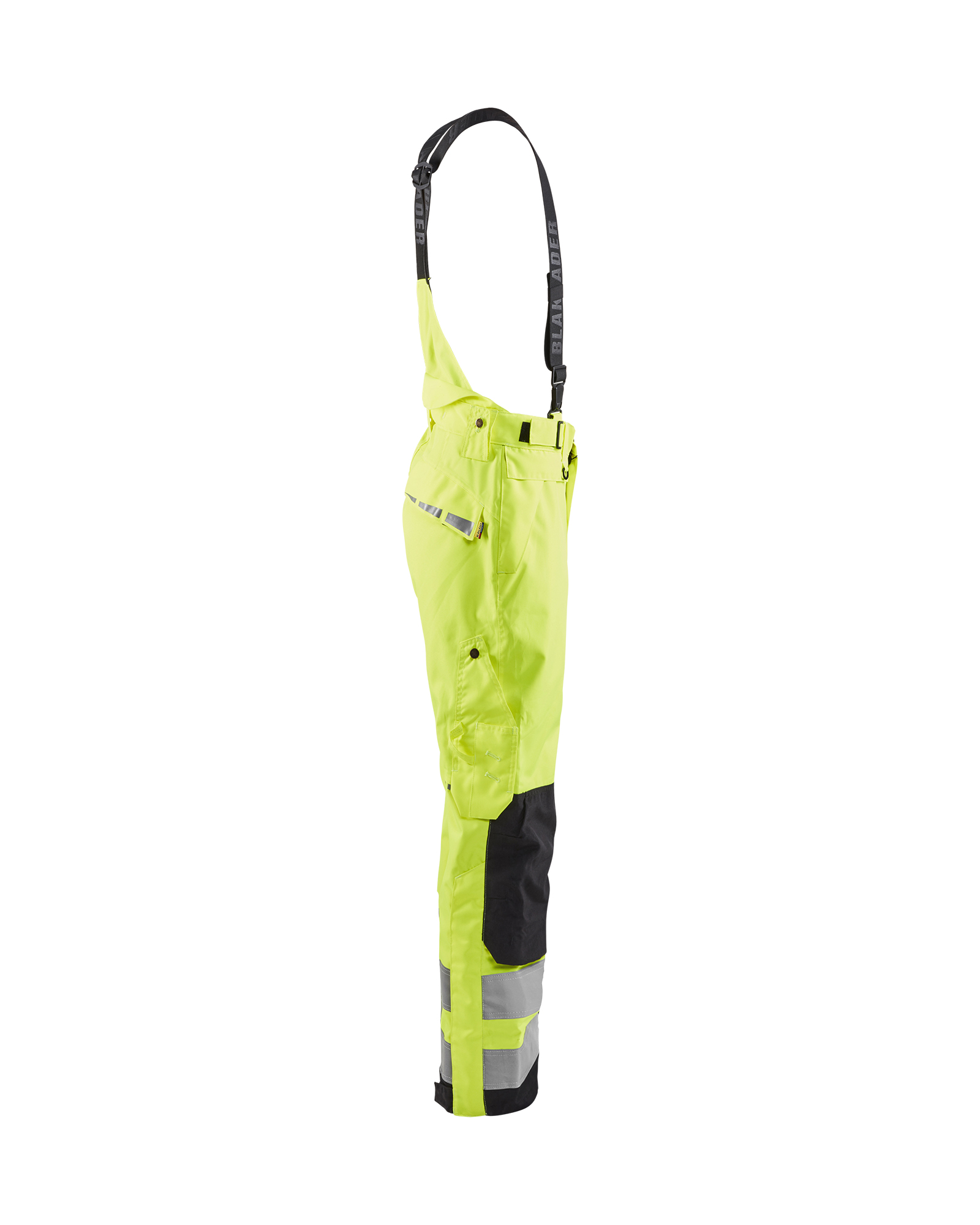 Pantalon à bretelles hardshell haute-visibilité 1867 Jaune fluo/Noir Blaklader - 186719773399C