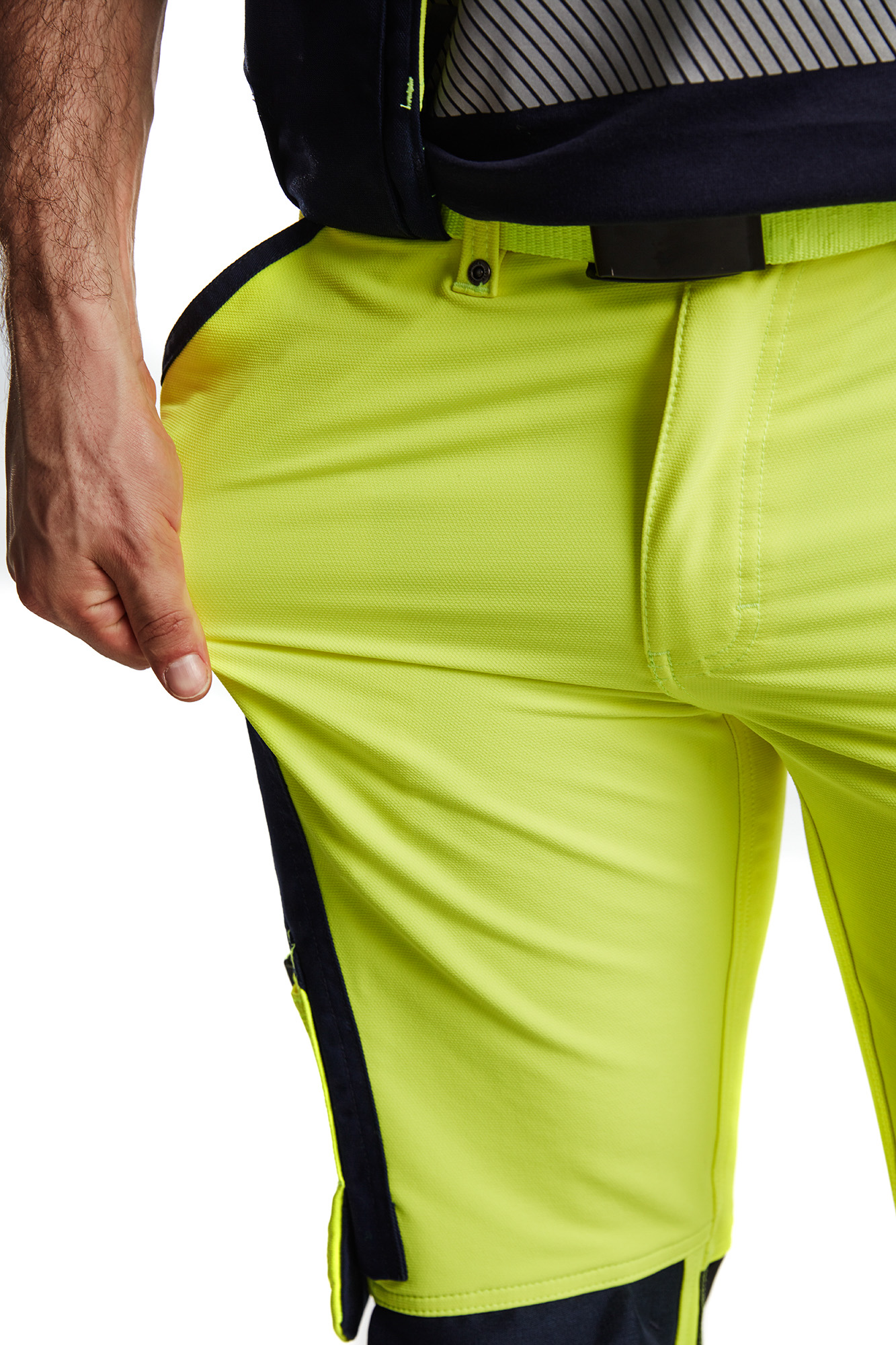 Pantalon artisan haute-visibilité stretch 4D 1997 Jaune fluo/Marine Blaklader - 199716423389C