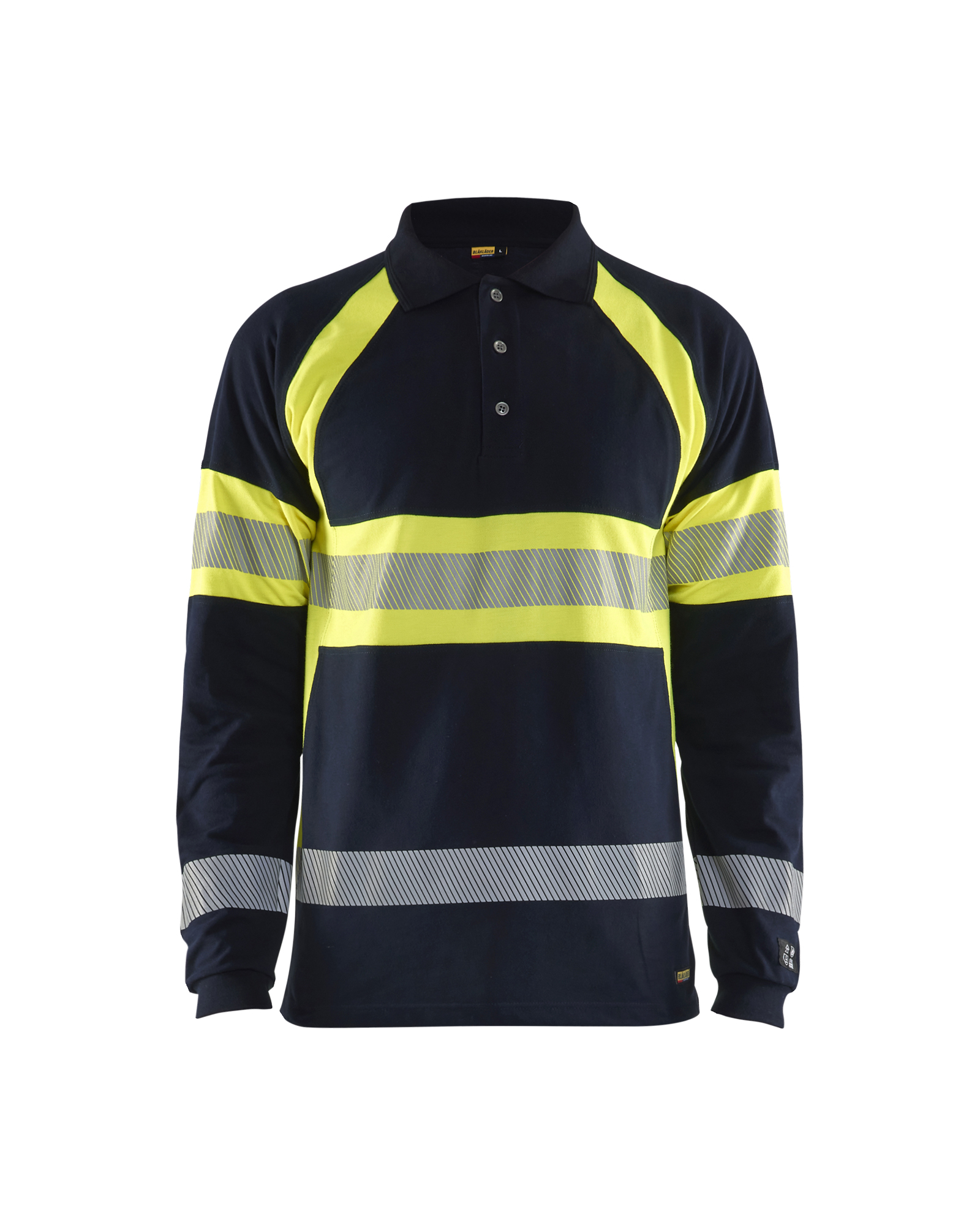 Polo piqué manches longues multinormes inhérent 3438 Marine/Jaune fluo Blaklader - 343817268933