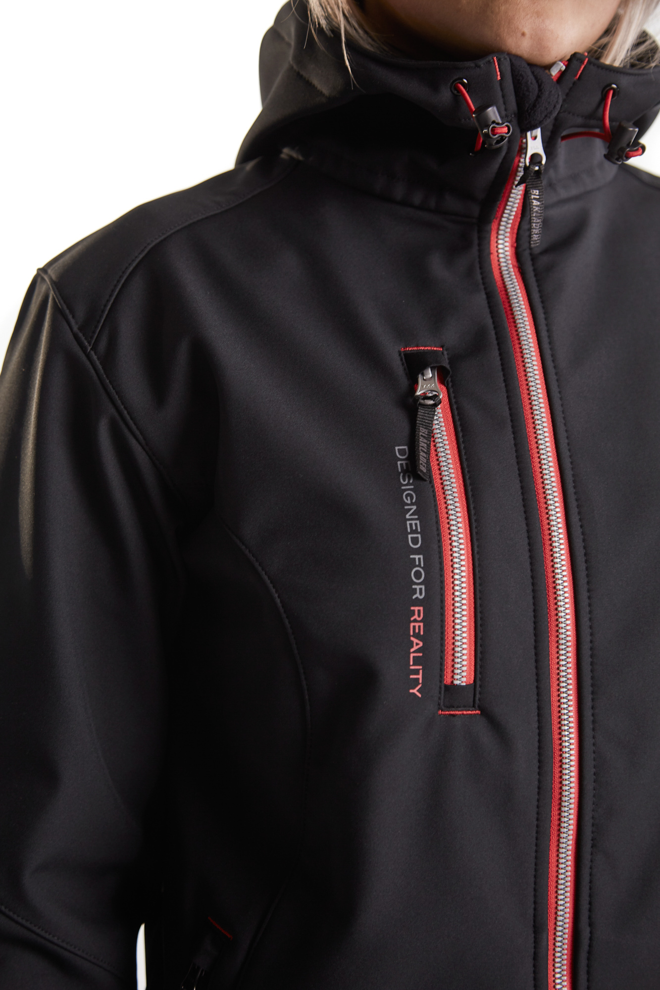 Veste softshell à capuche femme 4919 Noir/Rouge Blaklader - 491925179956