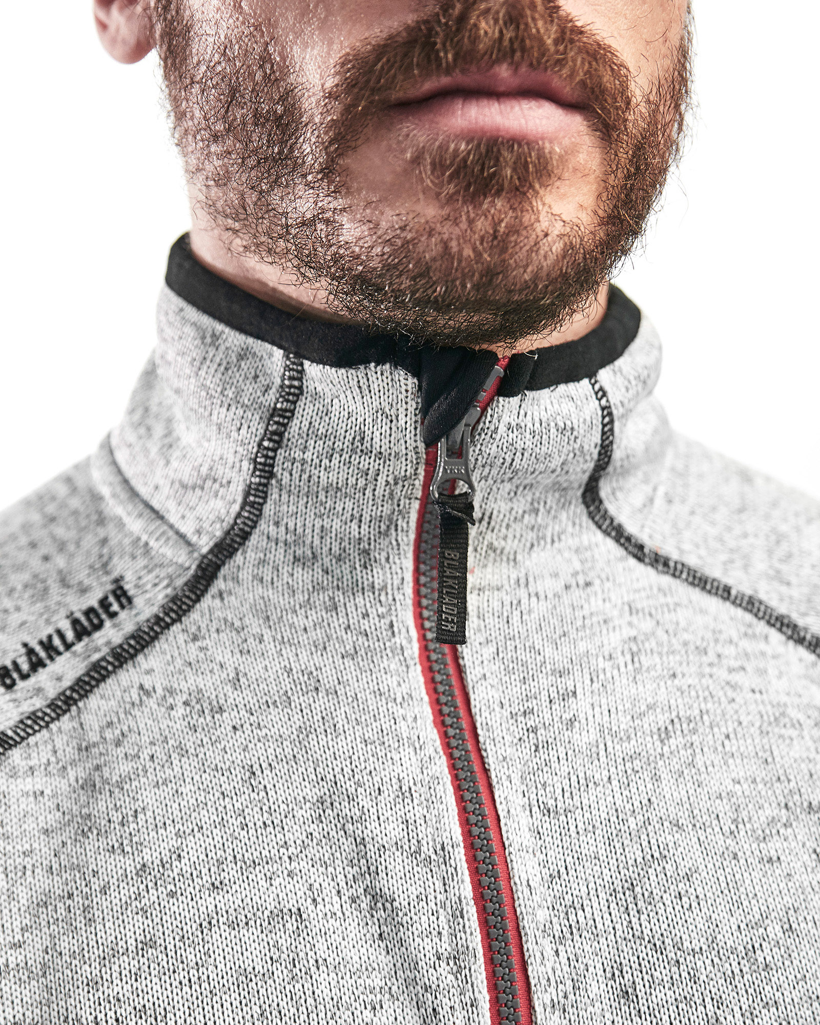 Veste tricotée 4942 Gris chiné/rouge Blaklader - 494221179056