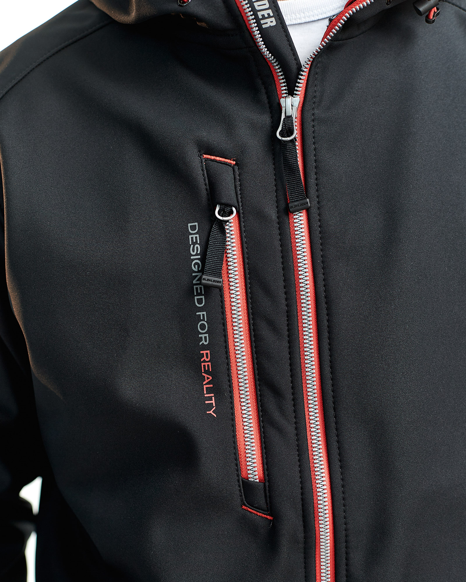 Veste Softshell à capuche 4949 Noir/Rouge Blaklader - 494925179956