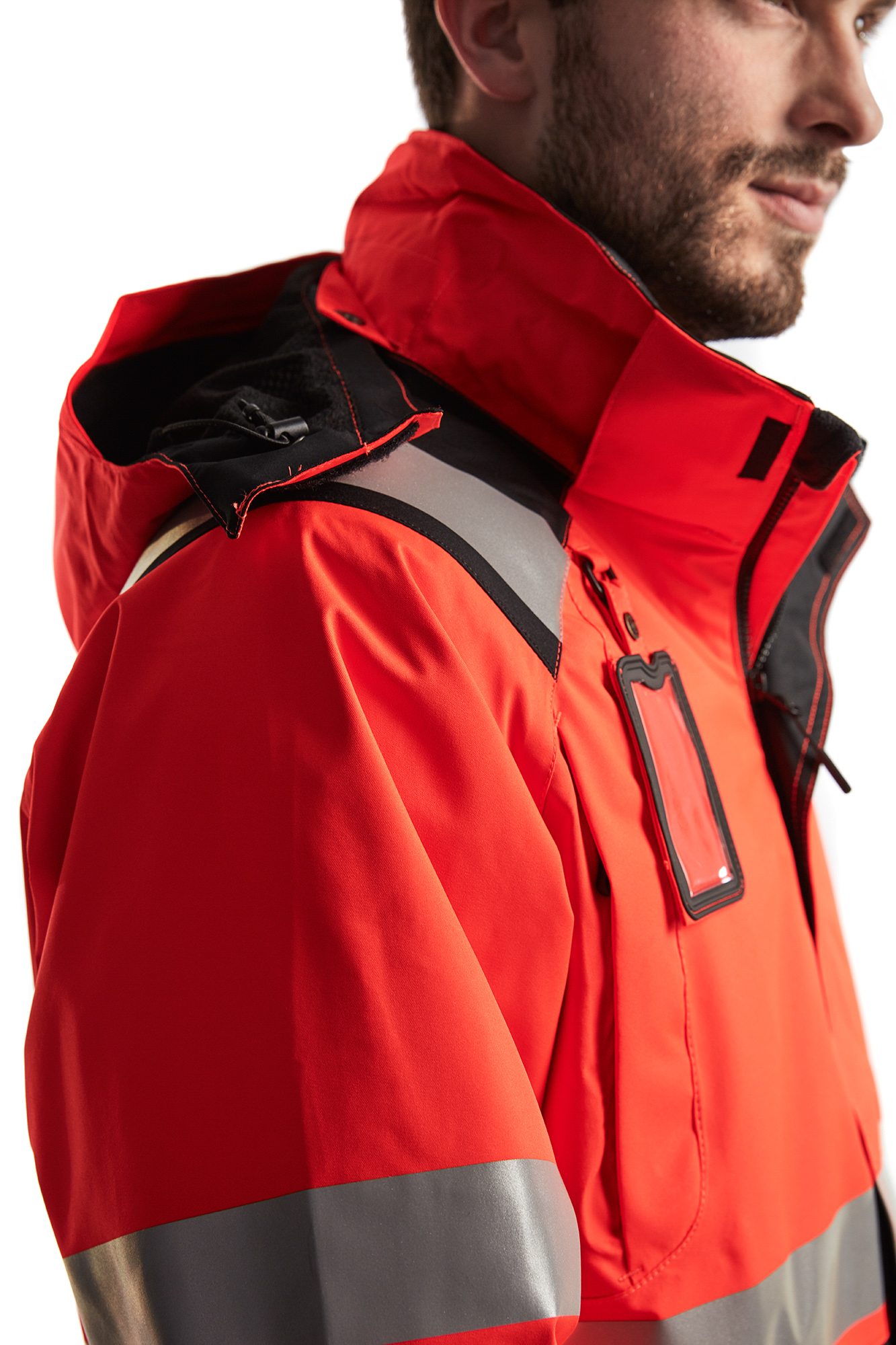 Veste hardshell stretch 2D haute-visibilité 4987 Rouge fluo/Noir Blaklader - 498719875599
