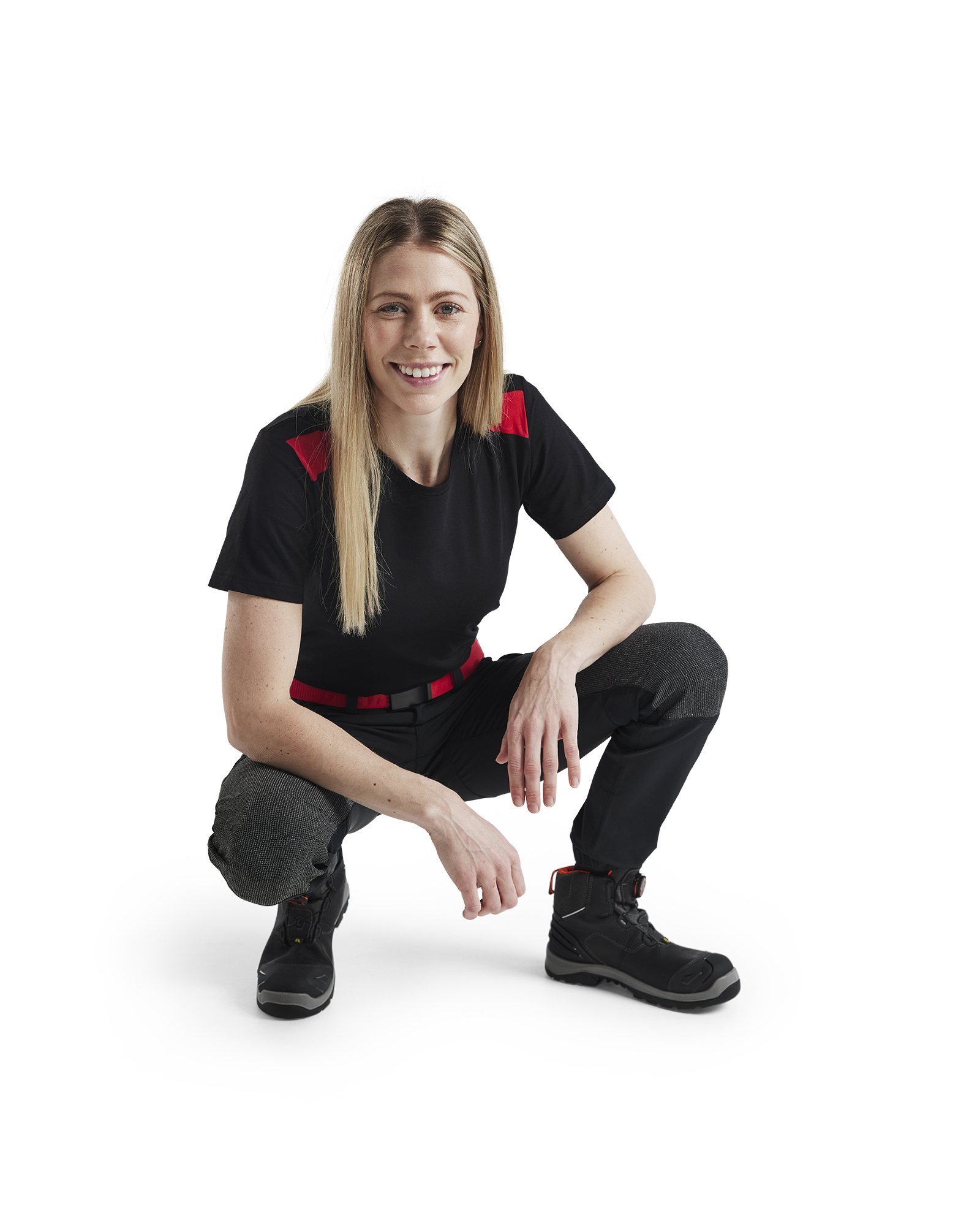 Pantalon maintenance stretch 4D femme 7122 Noir/Rouge Blaklader - 712216459956C