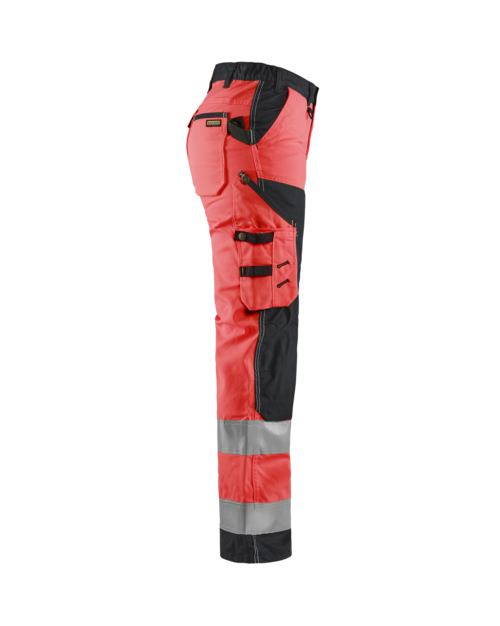 Pantalon artisan haute-visibilité femme 7155 Rouge fluo/Noir Blaklader - 715518115599C