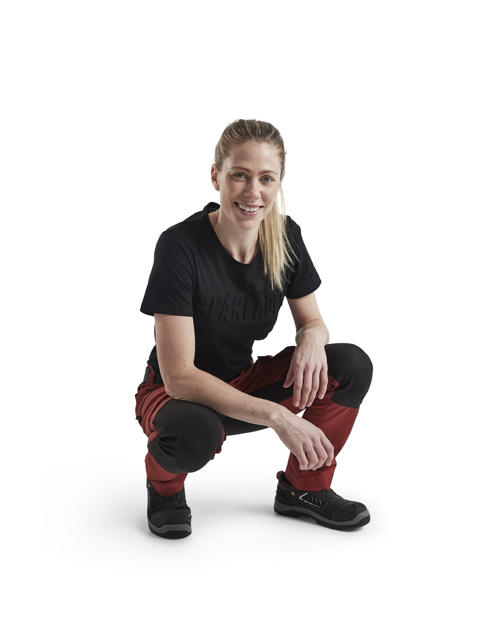 Pantalon maintenance +stretch femme 7159 Rouge brique/Noir Blaklader - 715918455999C