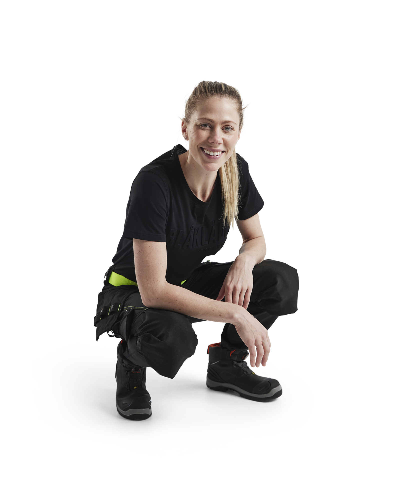 Pantalon artisan stretch 4D femme 7192 Noir/Jaune fluo Blaklader - 719216459933C