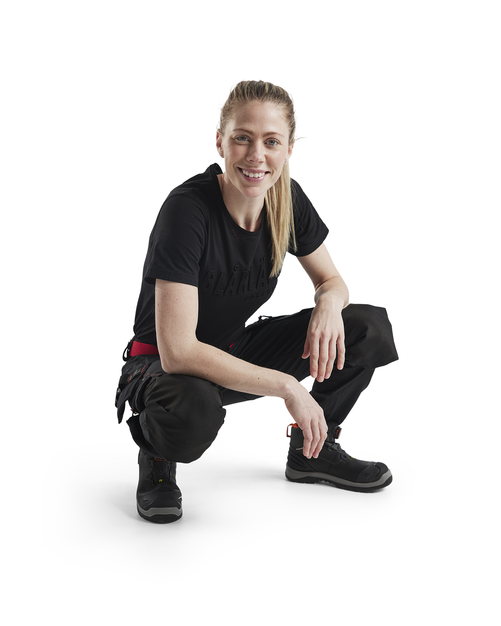 Pantalon artisan stretch 4D femme 7192 Noir/Rouge Blaklader - 719216459956C