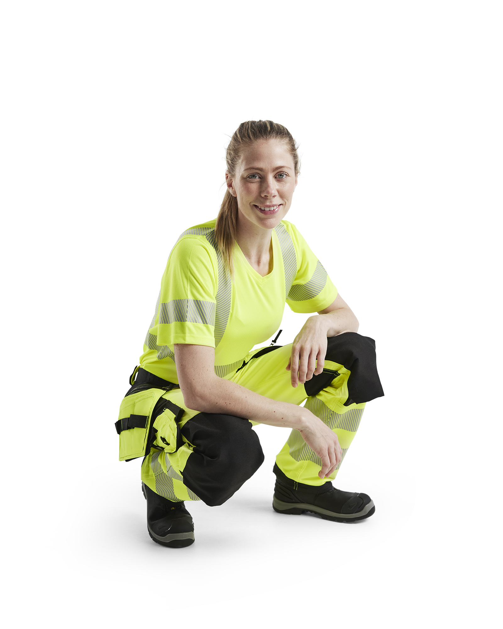 Pantalon stretch 4D haute-visibilité femme 7197 Jaune fluo/Noir Blaklader - 719716423399C