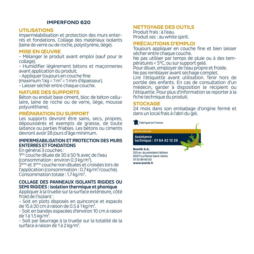 Enduits et vernis de soubassement Imperfond 620 - Noir 25kg - BOSTIK - 30080591