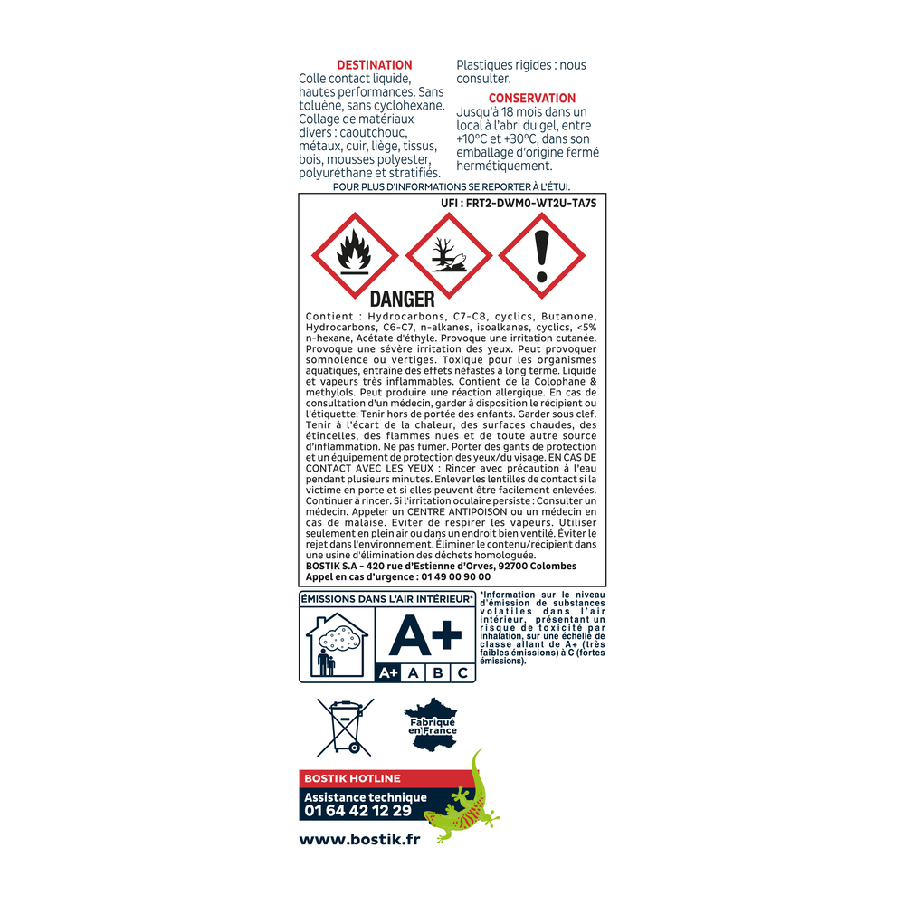 Colle néoprène liquide 1400 - Tansparente 1L - Lot de 6 - BOSTIK - 30502932