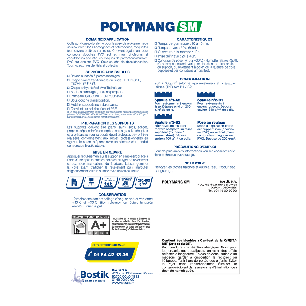 Colle de sol acrylique polyvalante POLYSM - 20KG - MANG - 30600261