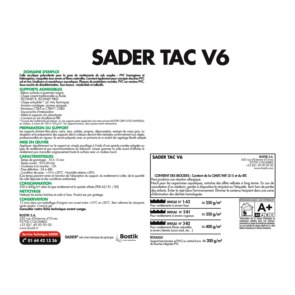 SADERTAC V6 - Colle acrylique haute performance - 1KG - Lot de 12 - SADER - 30600276