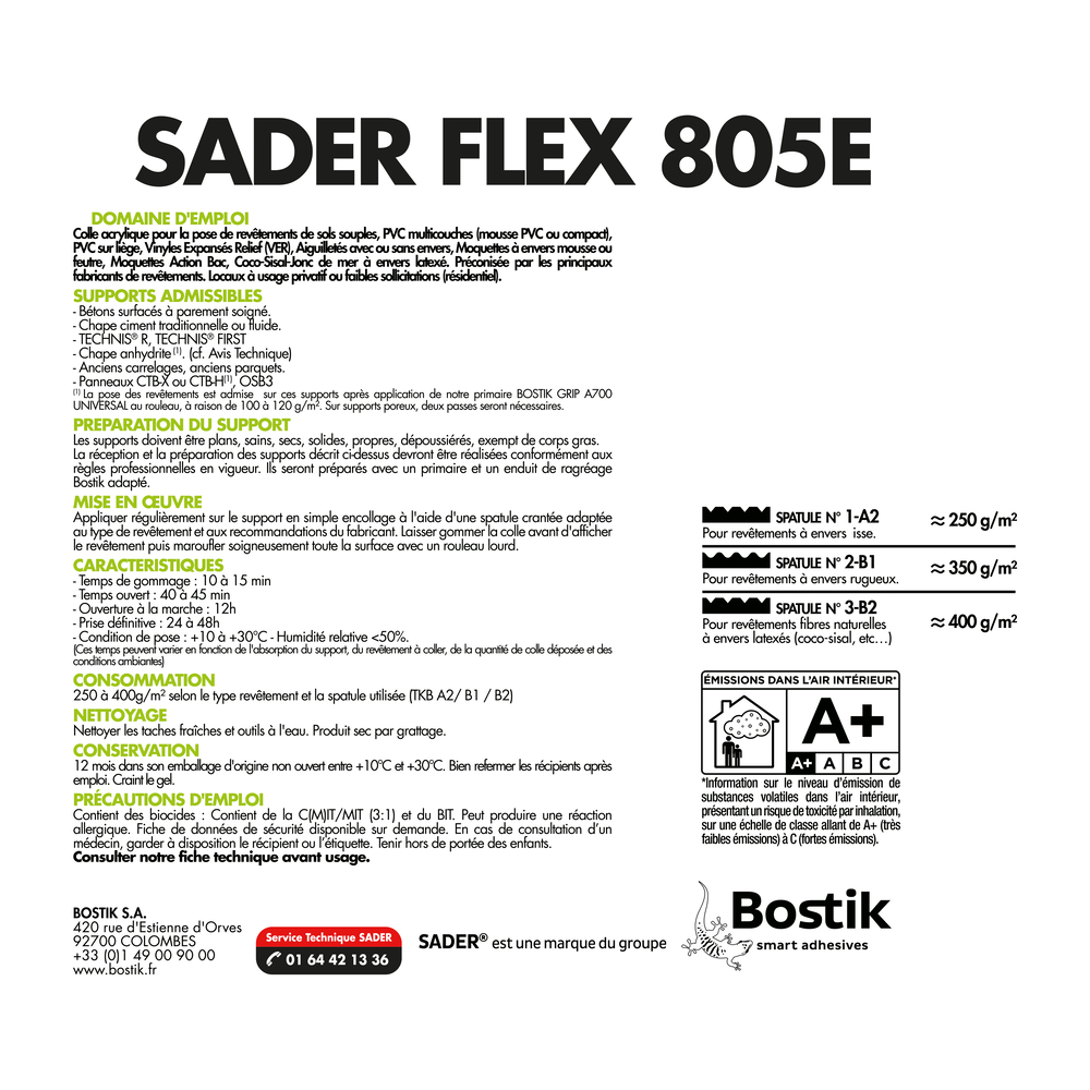 Colle acrylique spécial chantier Saderflex 805E - 6kg - SADER - 30600281