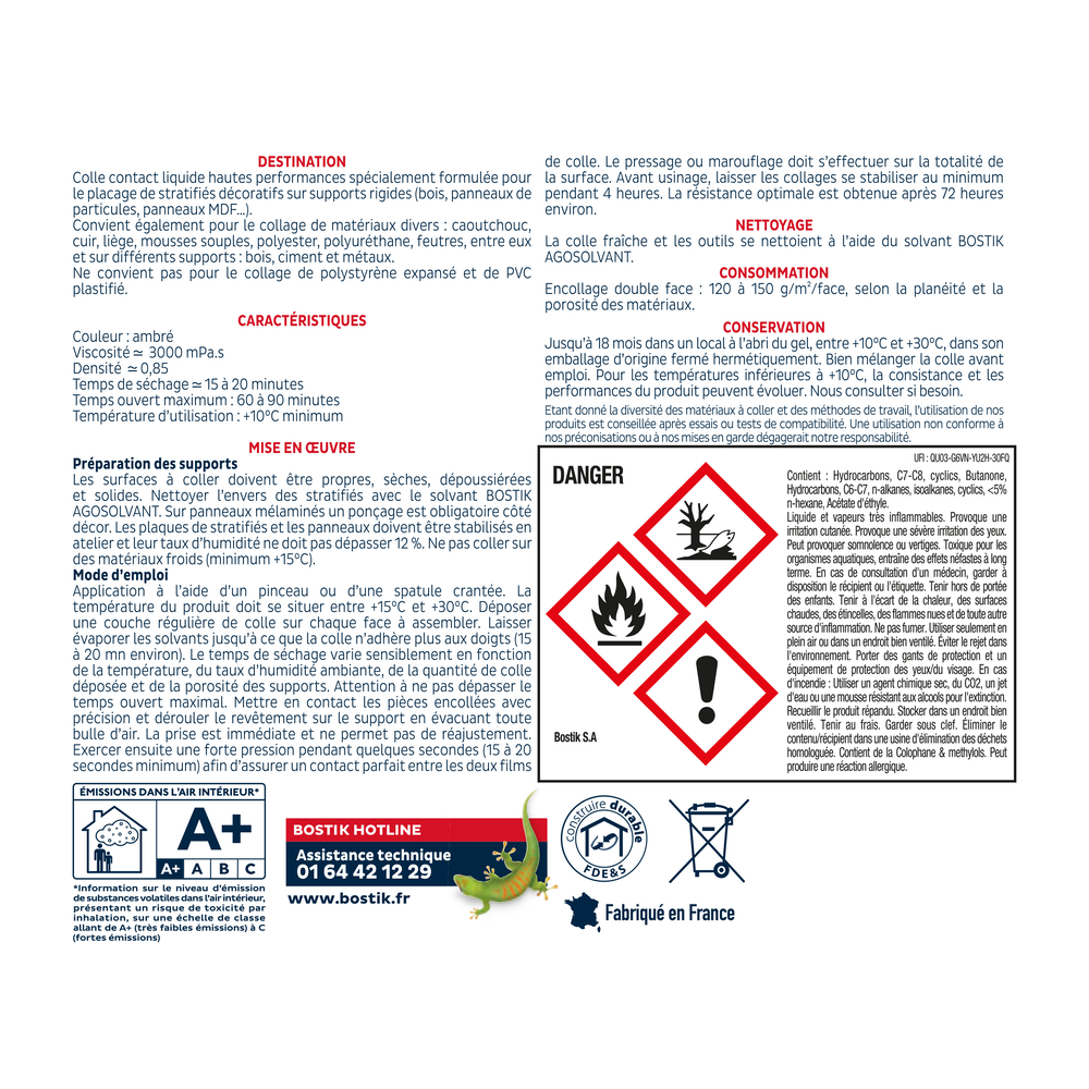 Colle néprène liquide - AGOPLAC DI LIQUIDE - Ambré - 5L - BOSTIK - 30604779