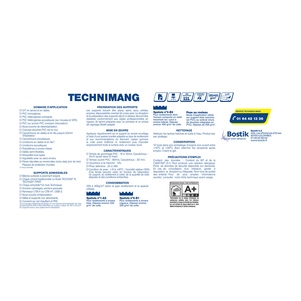 Colle revêtement de sols TECHNIMANG Ivoire 18kg - MANG - 30606601